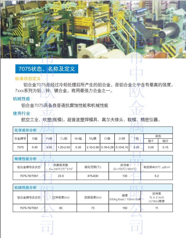 美鋁7075-T6鋁棒